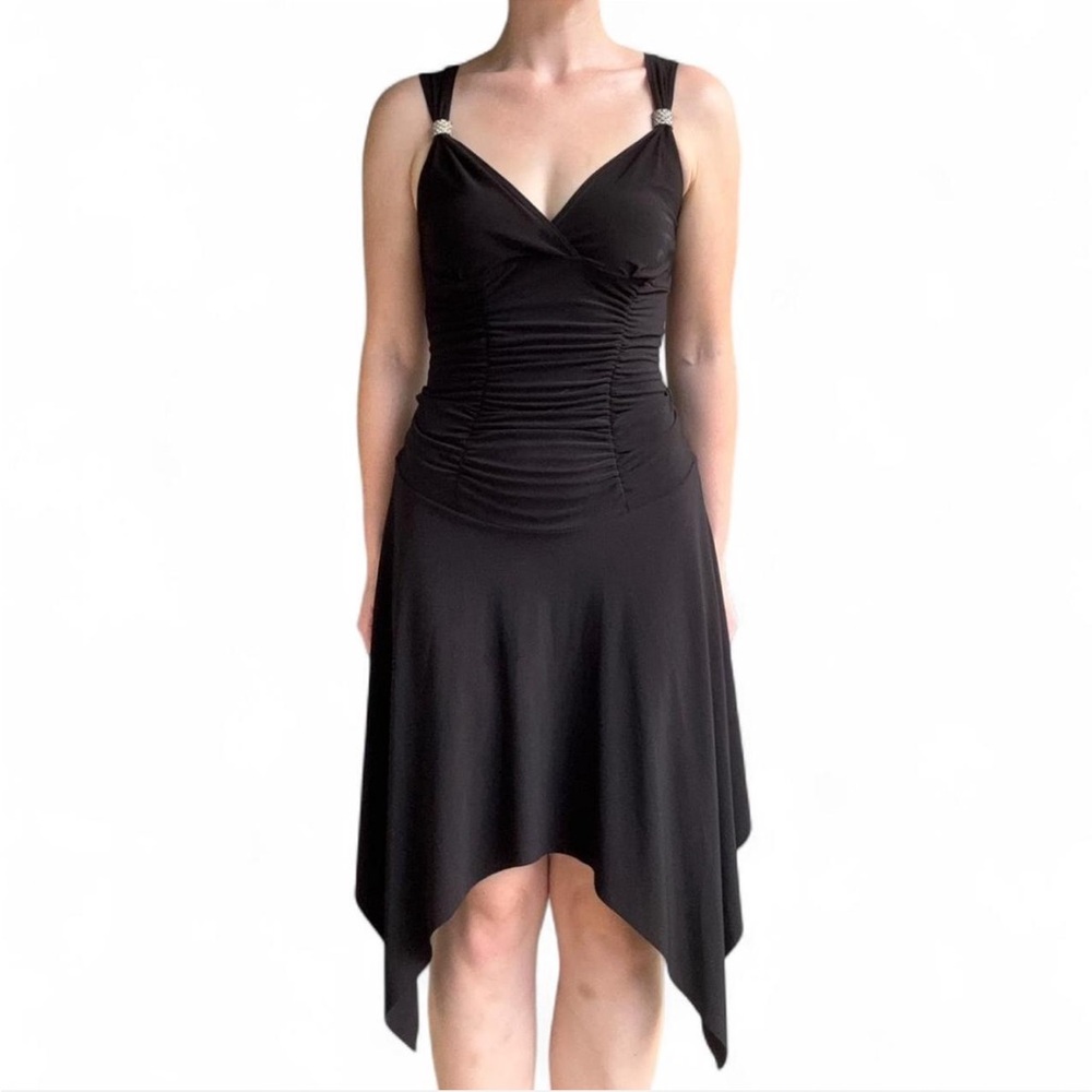 Elegant Black Dress with Diamond Details